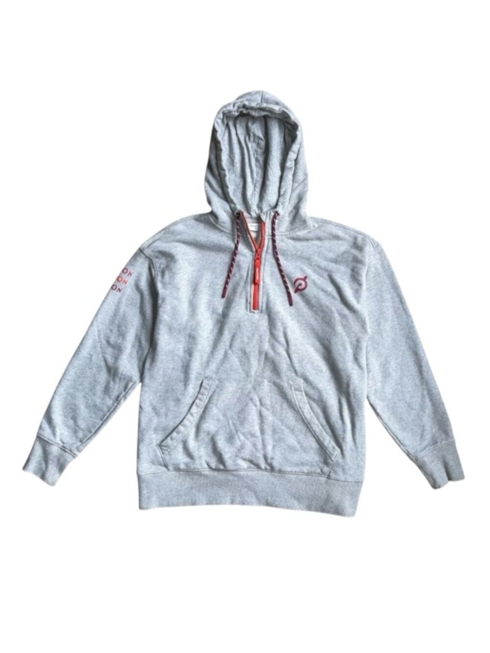Peloton Grey‎ Half-Zip Hoodie Sweatshirt Men’s Small Kangaroo Pocket Logo